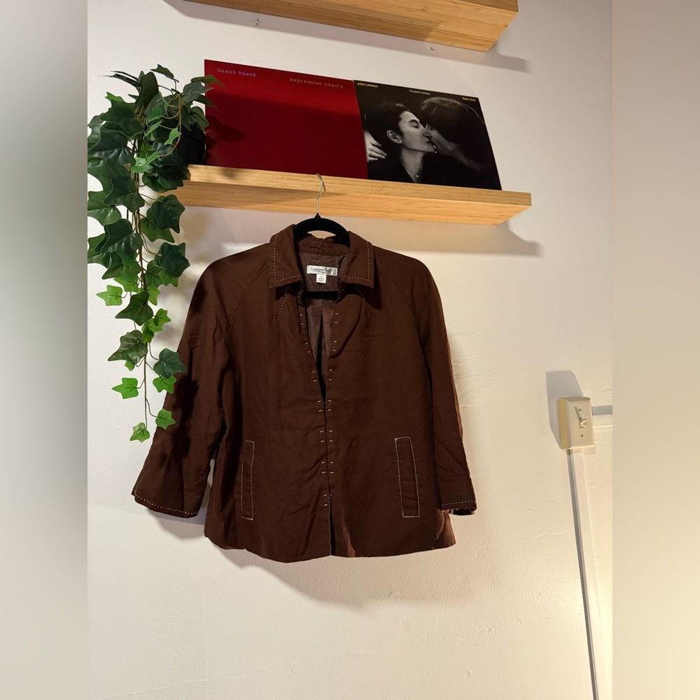 Vintage Coldwater Creek Brown Button-Up Shirt Jacket
